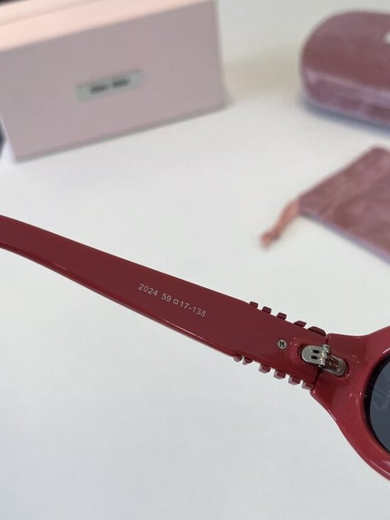 Miu Miu Red Oval Sunglasses with Dark Lonses main image 11